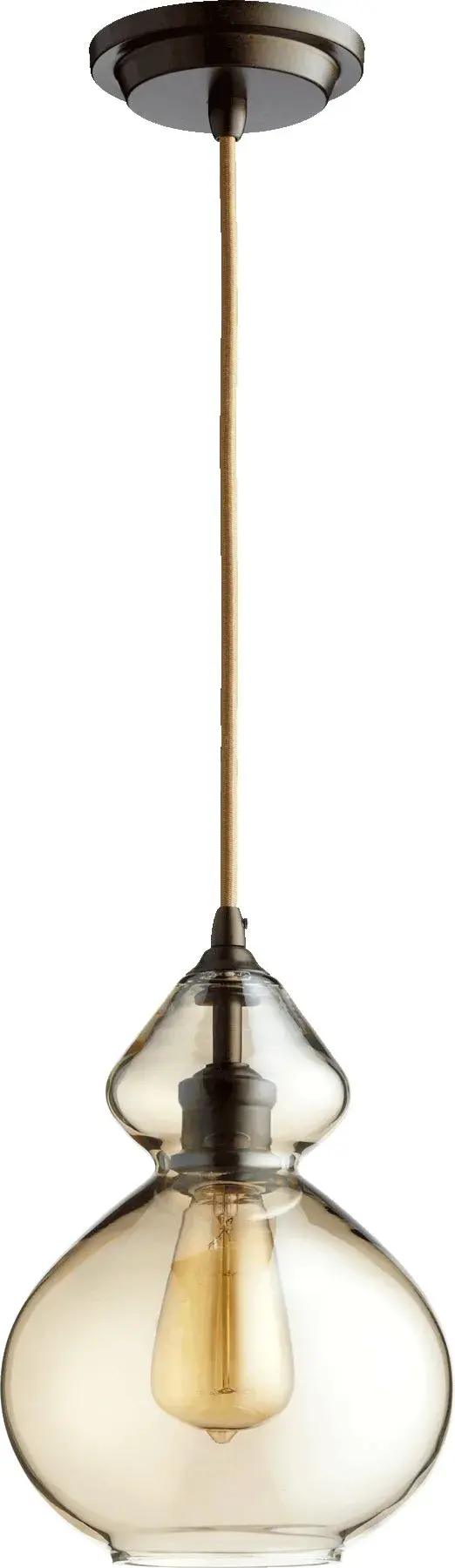 Amber Filament Pendant in Oiled Bronze