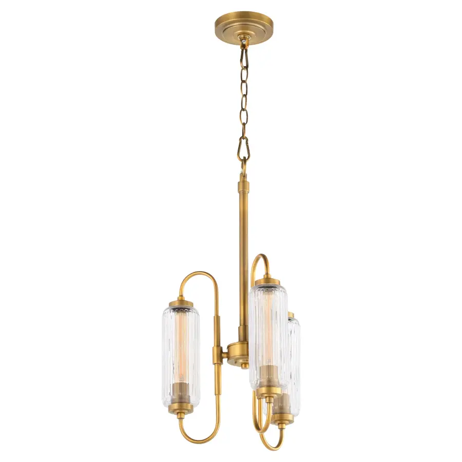 Whitmire 3-Light Pendant in Brushed Brass - Image 1