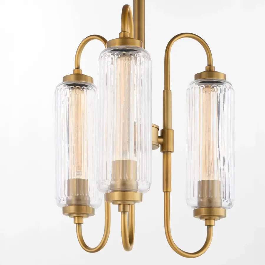 Whitmire 3-Light Pendant in Brushed Brass - Image 3