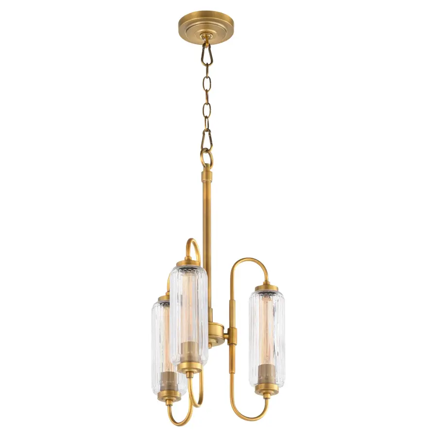 Whitmire 3-Light Pendant in Brushed Brass - Image 4