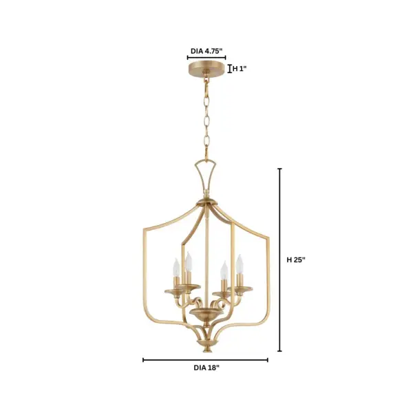 Maryse 4-Light Entry Pendant in Aged Brass - Image 5