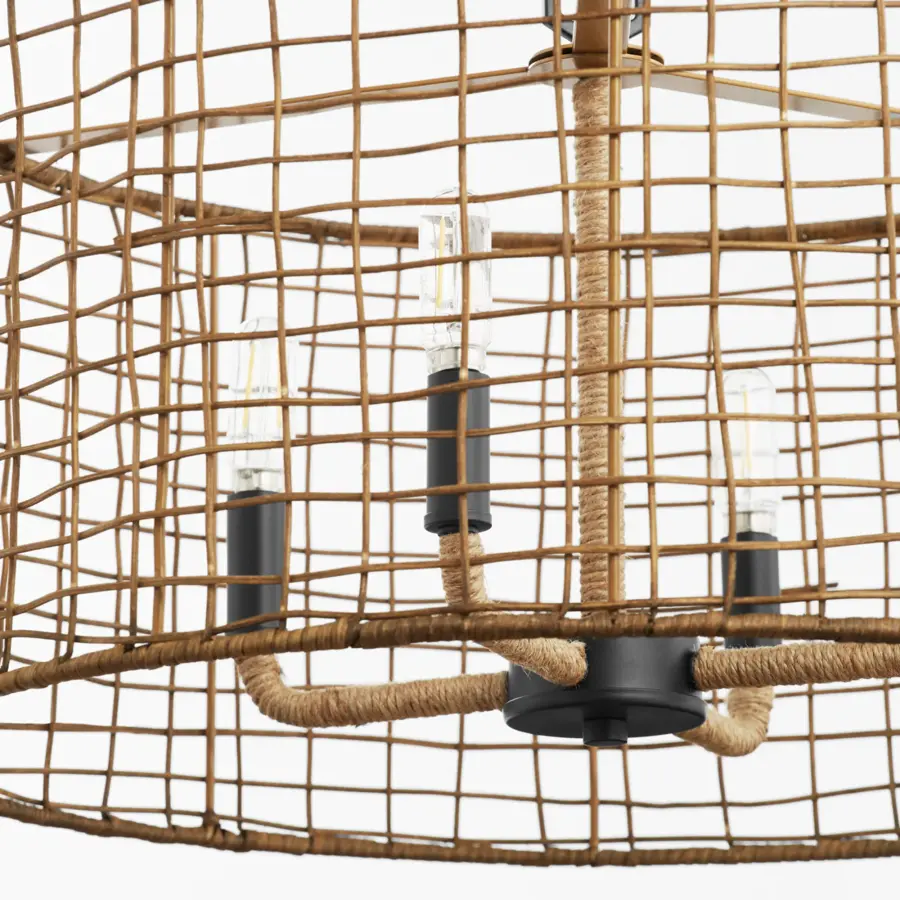 Abaca 4-Light Pendant in Matte Black - Image 3