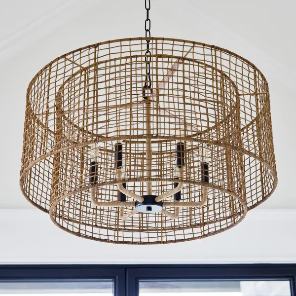 Abaca 6-Light Pendant in Matte Black - Image 5