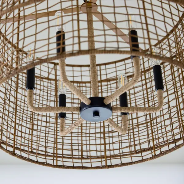 Abaca 6-Light Pendant in Matte Black - Image 6