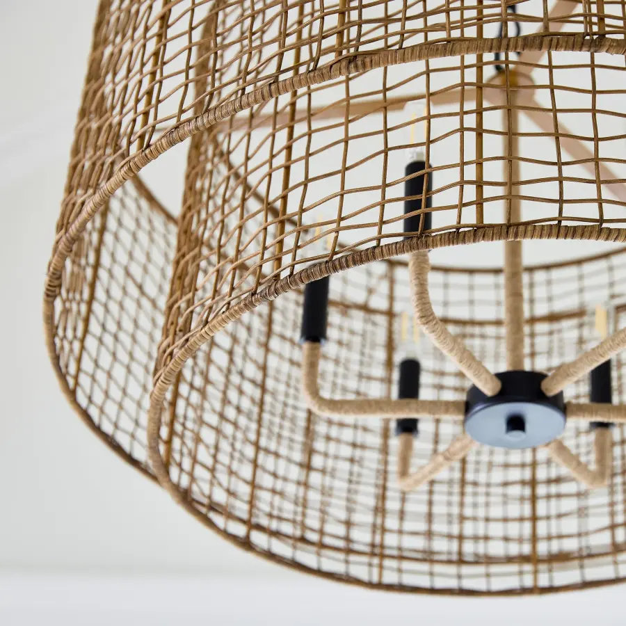 Abaca 6-Light Pendant in Matte Black - Image 7