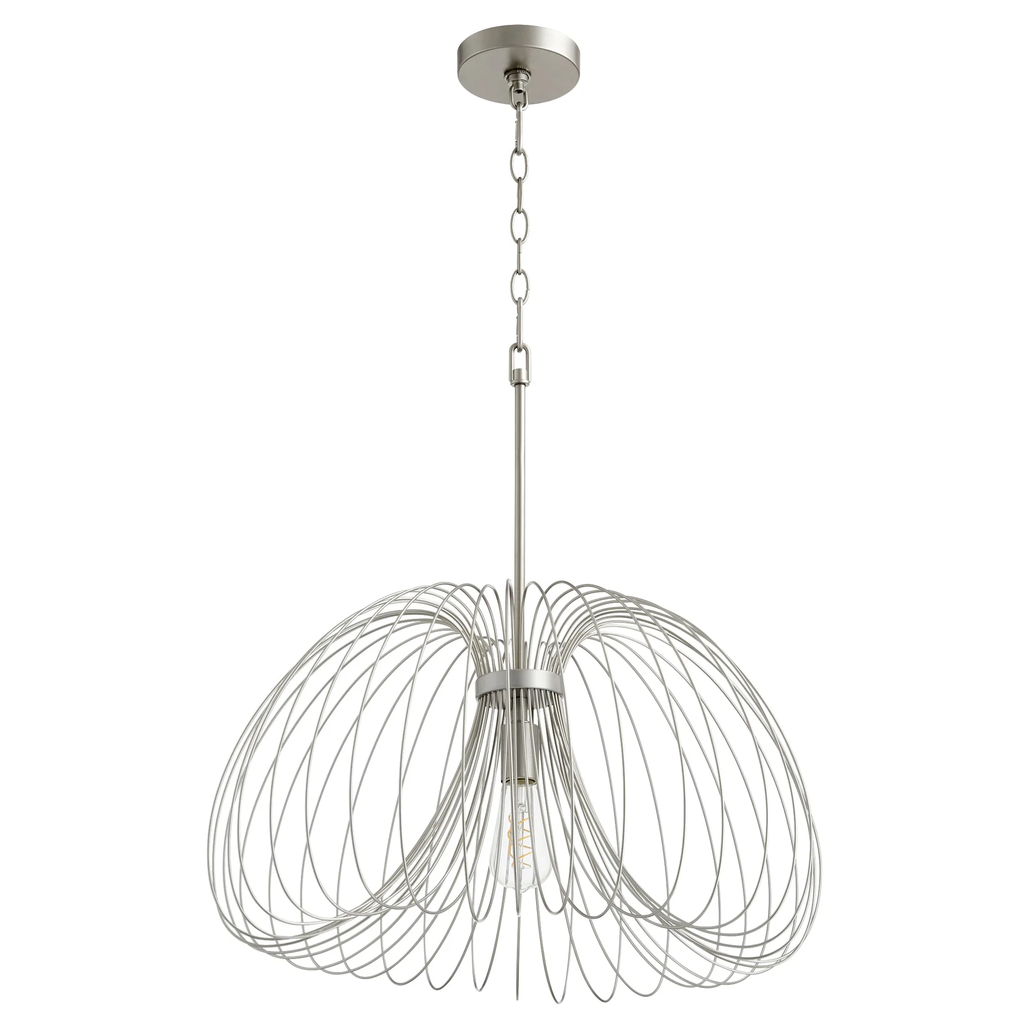 Loopy Loop 24" Pendant in Brushed Silver