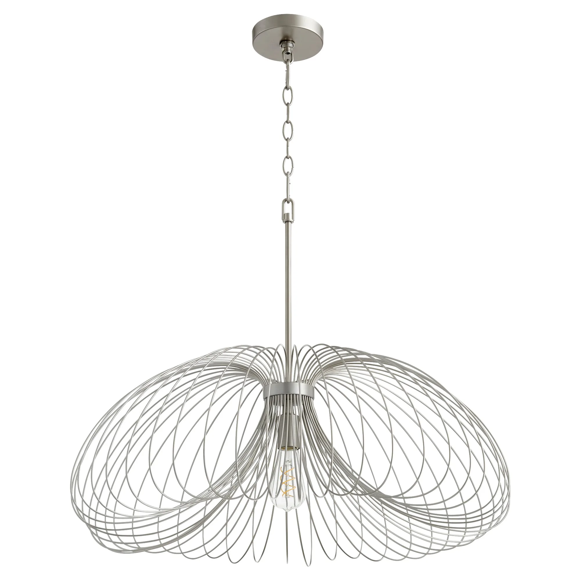 Loopy Loop 30" Pendant in Brushed Silver