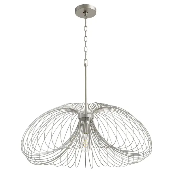 Loopy Loop 30" Pendant in Brushed Silver