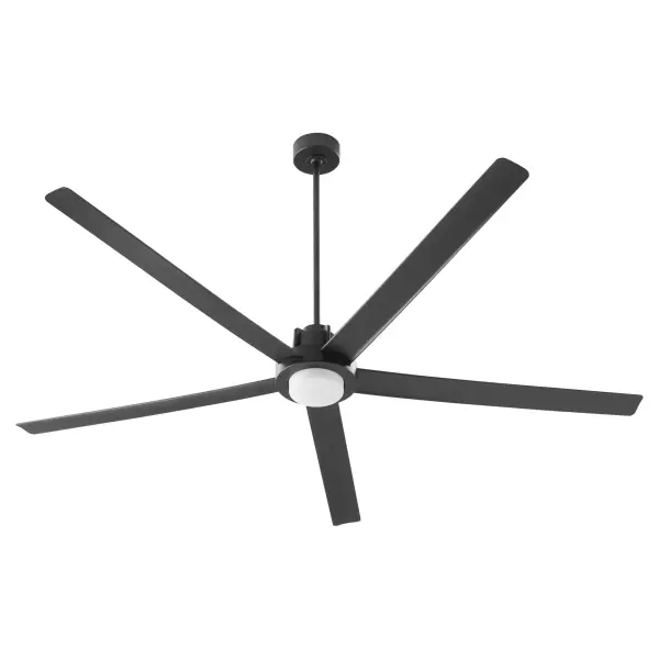 The Revel 80" fan combines impressive performance with contemporary design. Five slender blades provide exceptional air circulation for large spaces, while the matte black finish adds sophisticated style. - alternate view