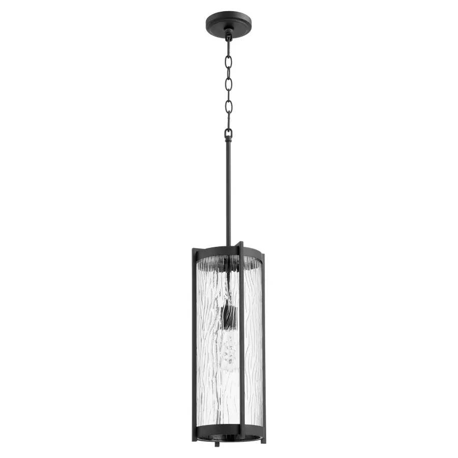 Black Chiseled Glass Pendant