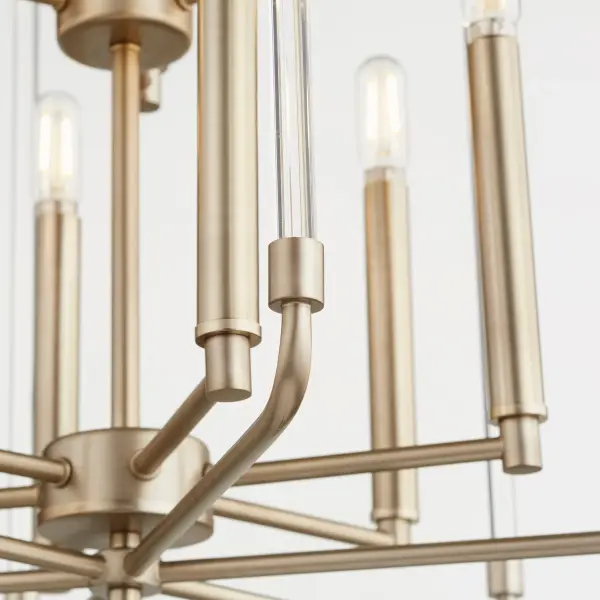 Optic 9-Light Entry Chandelier in Aged Brass - Image 2