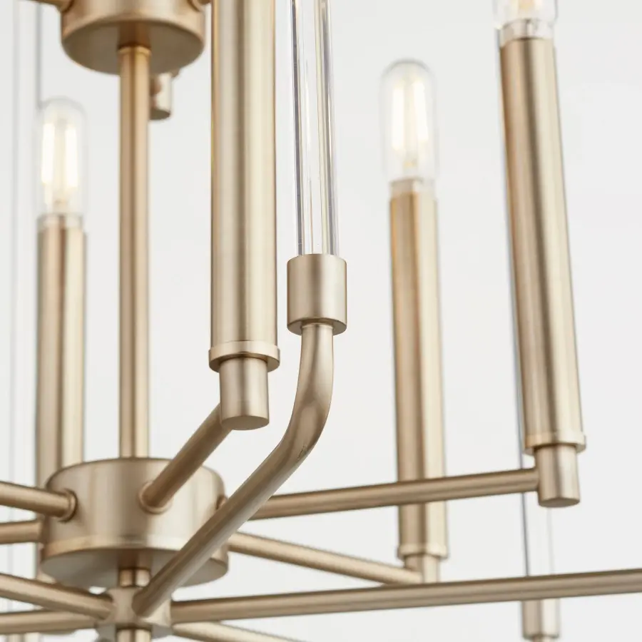 Optic 9-Light Entry Chandelier in Aged Brass - Image 2