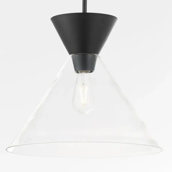 Beldar Clear Glass Pendant in Matte Black - Image 3