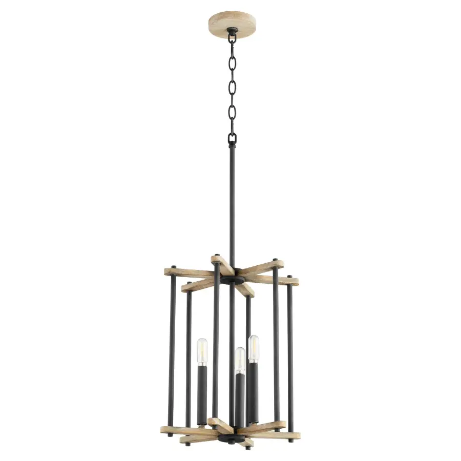 Modern Farmhouse Charm with Two-Tone Noir & Weathered Oak Finish - Image 1
