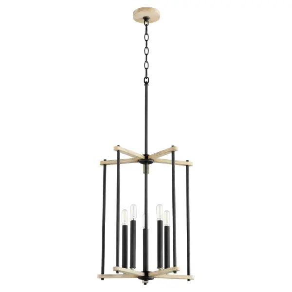 The Silva pendant brings contemporary-rustic elegance with its striking two-tone noir and weathered oak finish. The open-frame design and exposed bulb styling create visual interest while the adjustable chain allows perfect customization for your space.