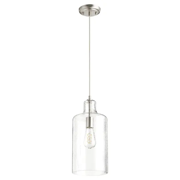 Clear Hammered Glass Pendant Light
