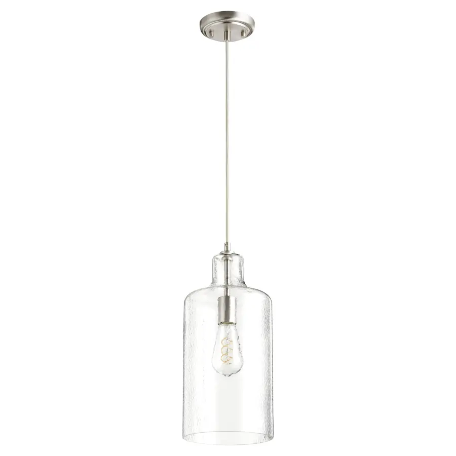 Clear Hammered Glass Pendant Light
