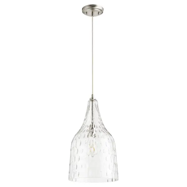 Clear Hammered Glass Pendant Light