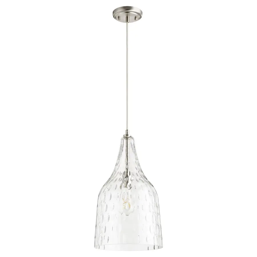Clear Hammered Glass Pendant Light