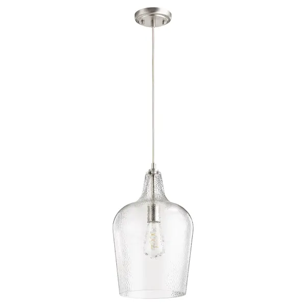 Clear Hammered Glass Pendant Light