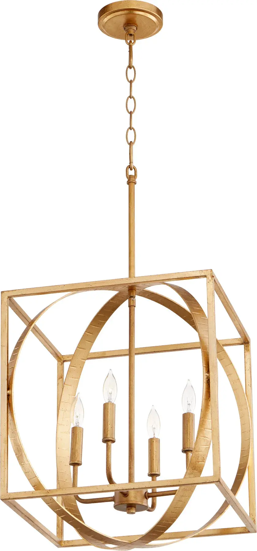 Gold Leaf Transitional Cage Pendant
