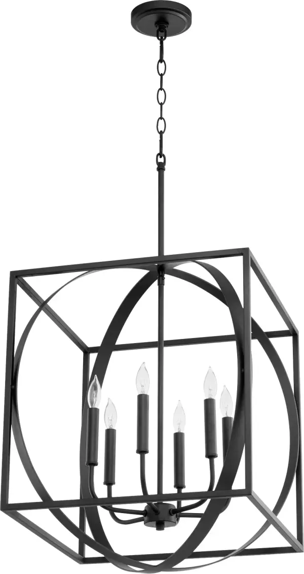 Black Soft Contemporary Cage Pendant - Image 1