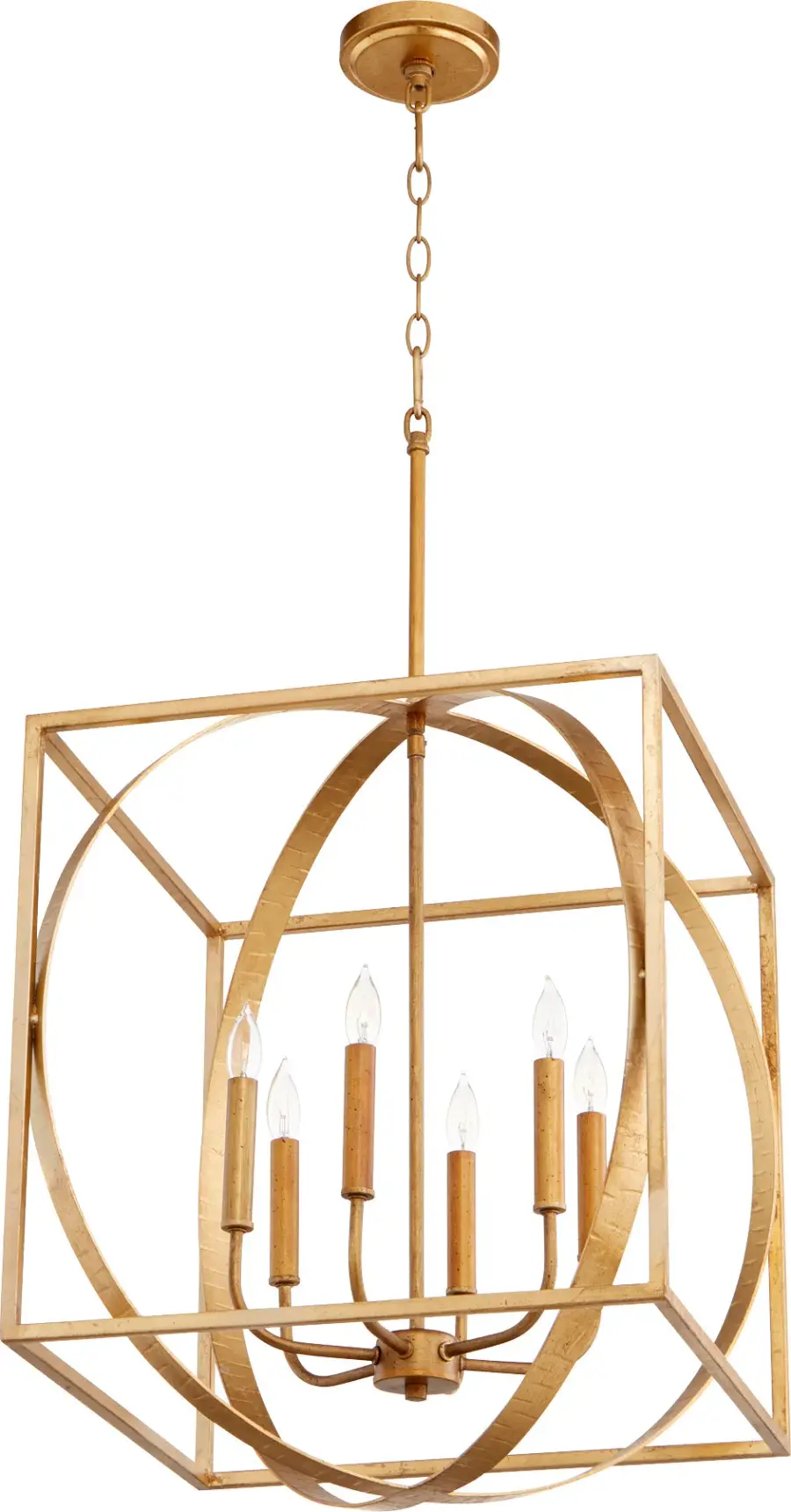 Gold Leaf Soft Contemporary Cage Pendant - Image 1