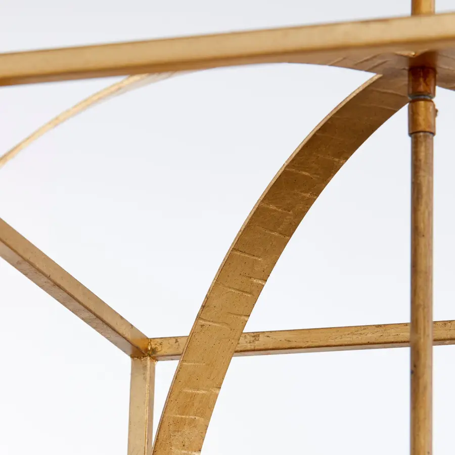 Gold Leaf Soft Contemporary Cage Pendant - Image 2