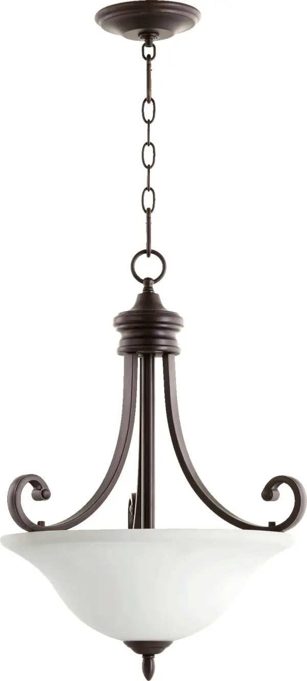 Bryant 3-Light Pendant in Oiled Bronze with Satin Opal Glass