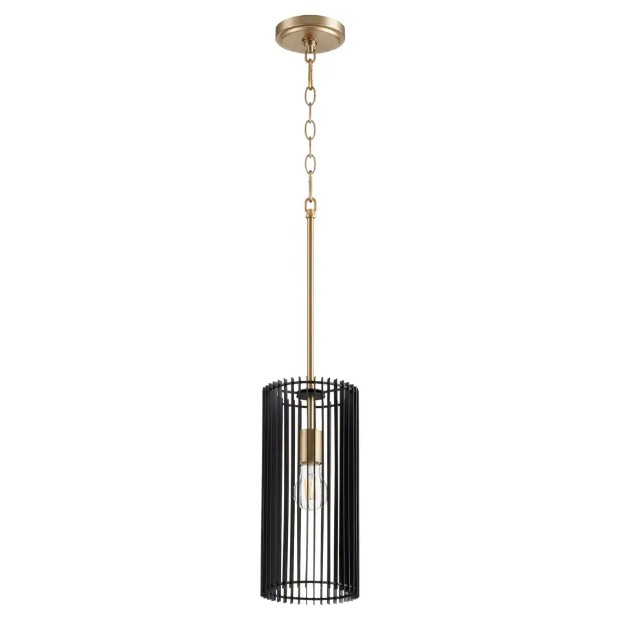 Finura Aged Brass Drum Pendant