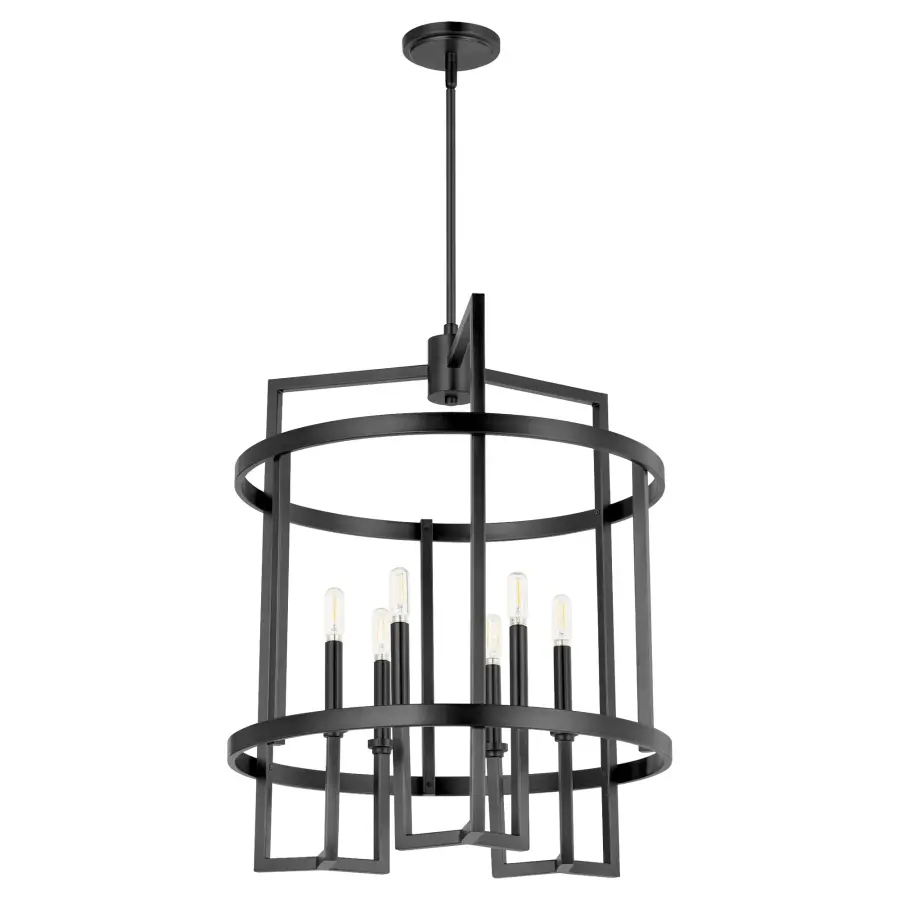 Modern Transitional Entry Chandelier with Clean Architectural Lines - Image 1