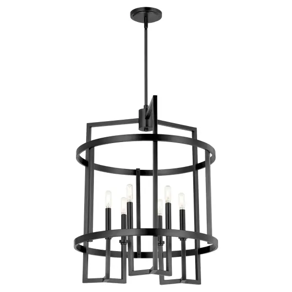 Modern Transitional Entry Chandelier with Clean Architectural Lines - Image 2
