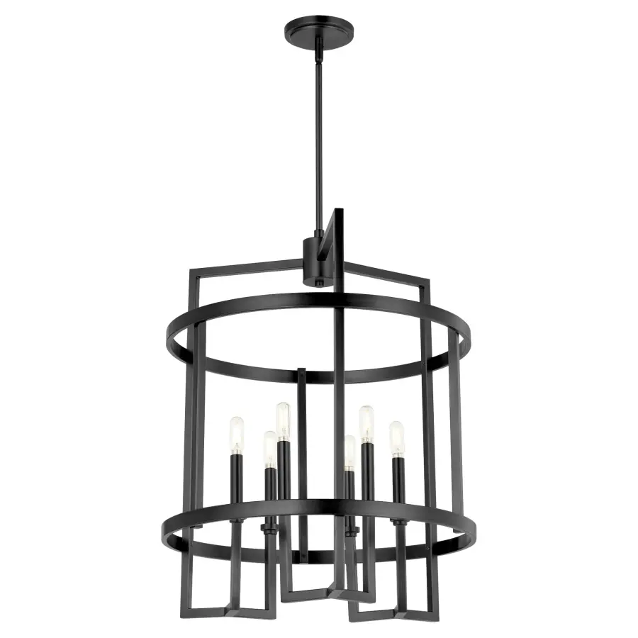 Modern Transitional Entry Chandelier with Clean Architectural Lines - Image 2
