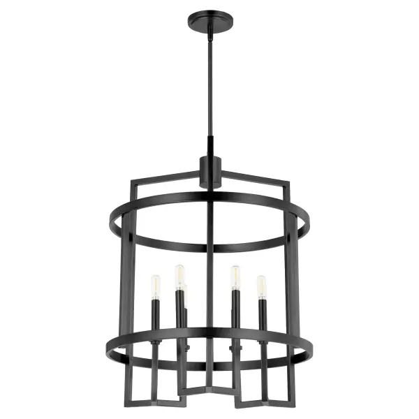 Modern Transitional Entry Chandelier with Clean Architectural Lines - Image 3