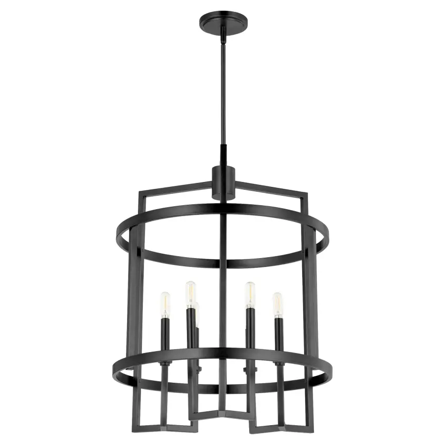 Modern Transitional Entry Chandelier with Clean Architectural Lines - Image 3