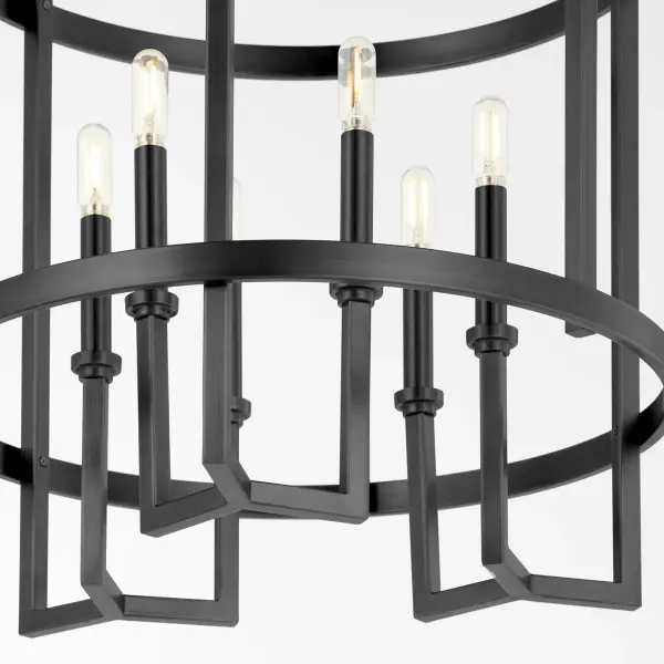 Modern Transitional Entry Chandelier with Clean Architectural Lines - Image 4