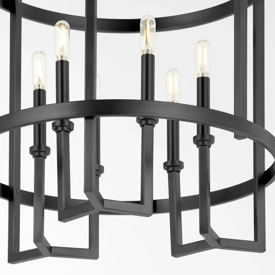 Modern Transitional Entry Chandelier with Clean Architectural Lines - Image 4
