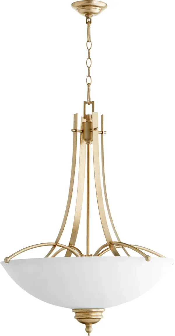 Aspen 5-Light Pendant in Aged Silver Leaf