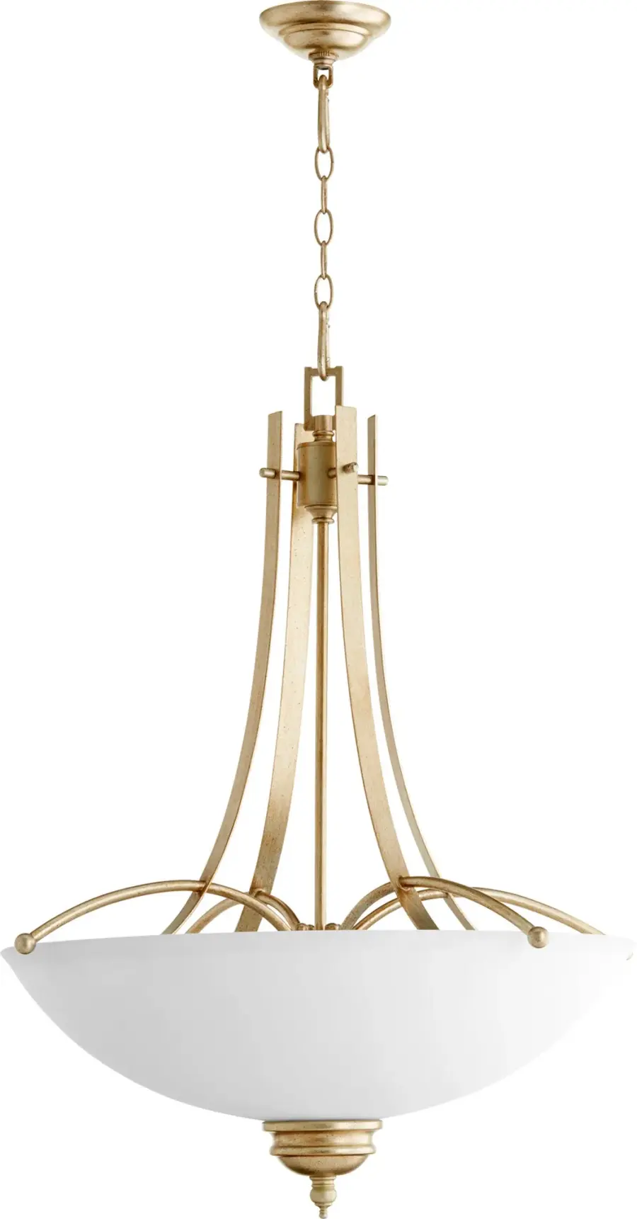 Aspen 5-Light Pendant in Aged Silver Leaf