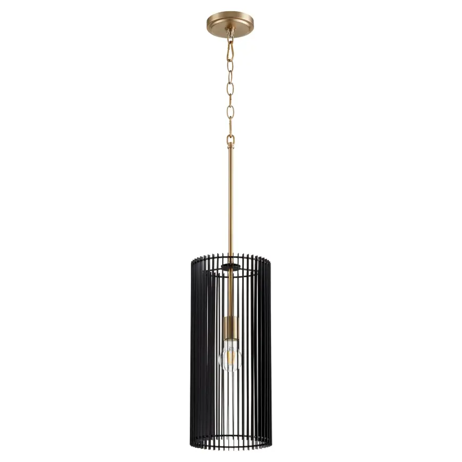 Finura Aged Brass Drum Pendant