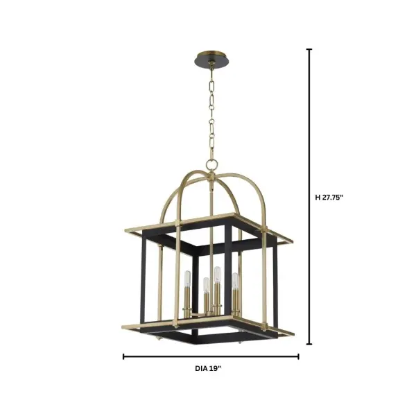Moritz 4-Light Lantern in Aged Brass - Image 5