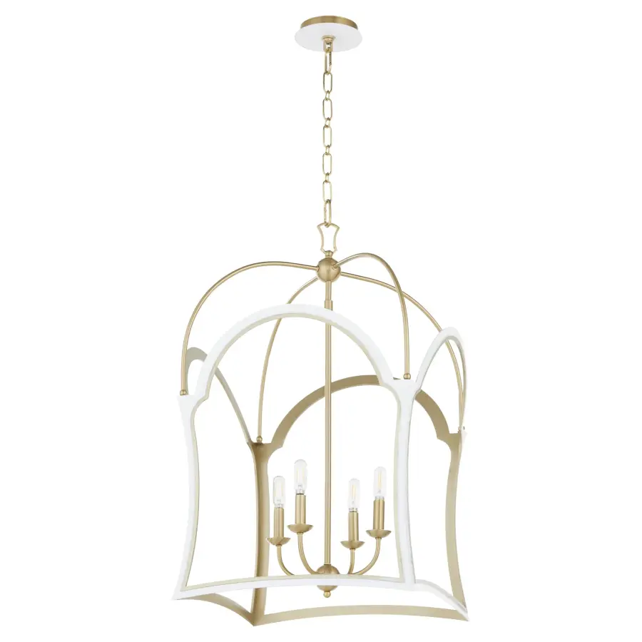 Tiffany 4-Light Lantern in Aged Brass - Image 1