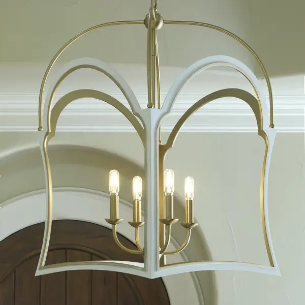 Tiffany 4-Light Lantern in Aged Brass - Image 5