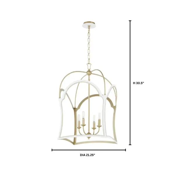 Tiffany 4-Light Lantern in Aged Brass - Image 9