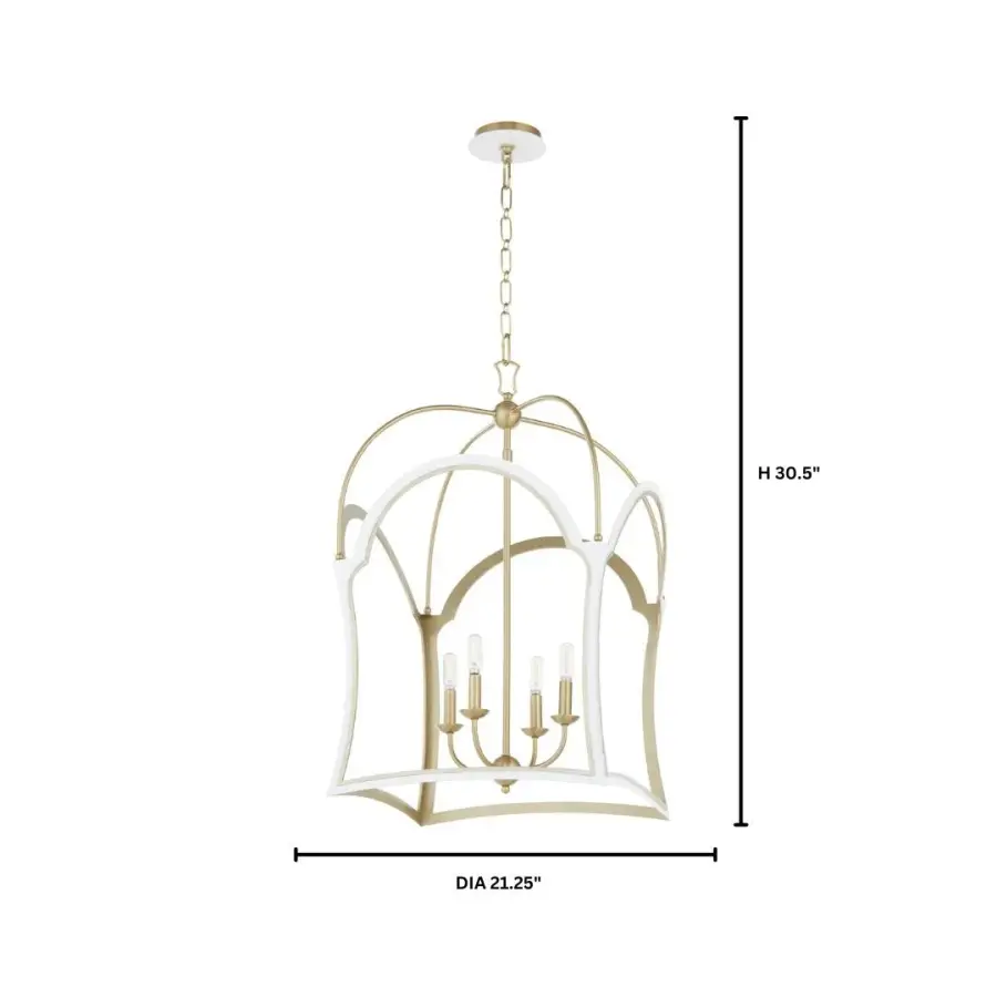 Tiffany 4-Light Lantern in Aged Brass - Image 9