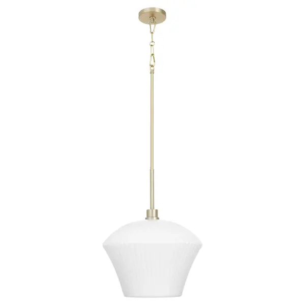 The Cassini pendant combines clean angular lines with warm aged brass and elegant glass shades. Its 15-inch size makes it perfect for kitchen islands, dining areas, or entryways where modern sophistication meets versatile design.