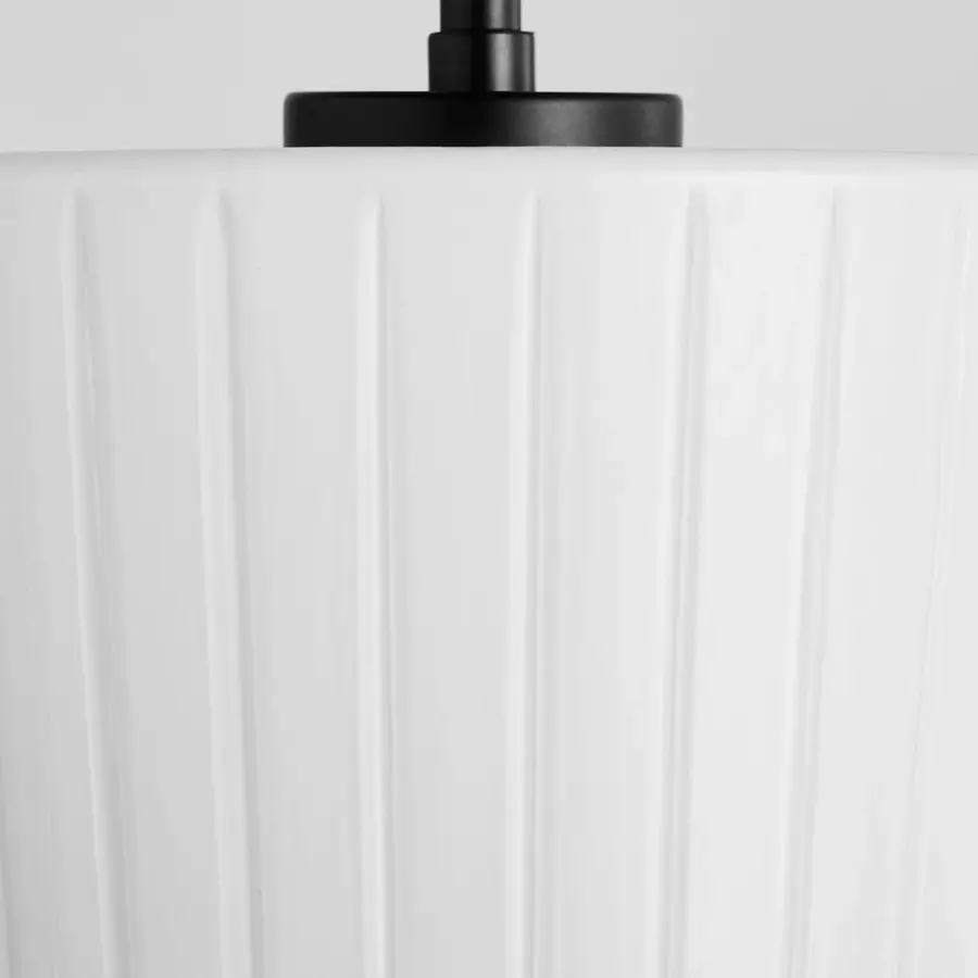 Mallory 20" Fluted Glass Pendant - Matte Black - Image 4