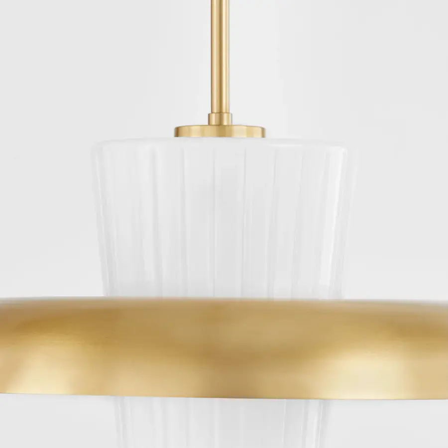 Mallory 20" Fluted Glass Pendant - Image 4