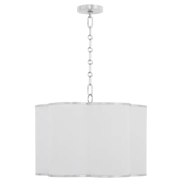 Belinder 4-Light Fabric Pendant in Chrome - Image 1