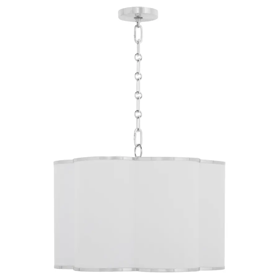 Belinder 4-Light Fabric Pendant in Chrome - Image 1